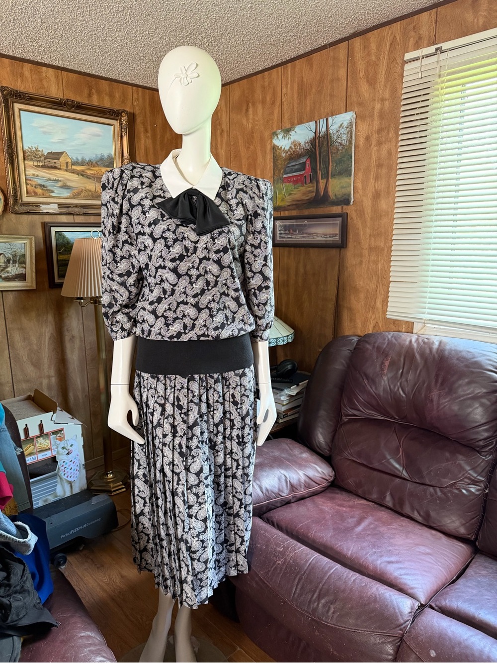 Vintage Orite Dress with Pleats